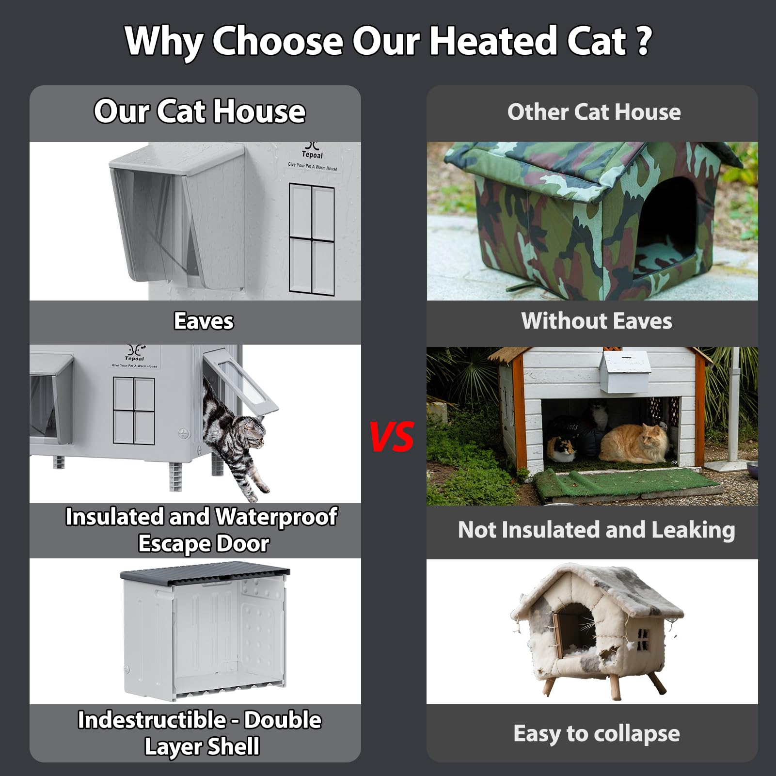 Myodal comparaison taille avec chat montrant espace intérieur suffisant
