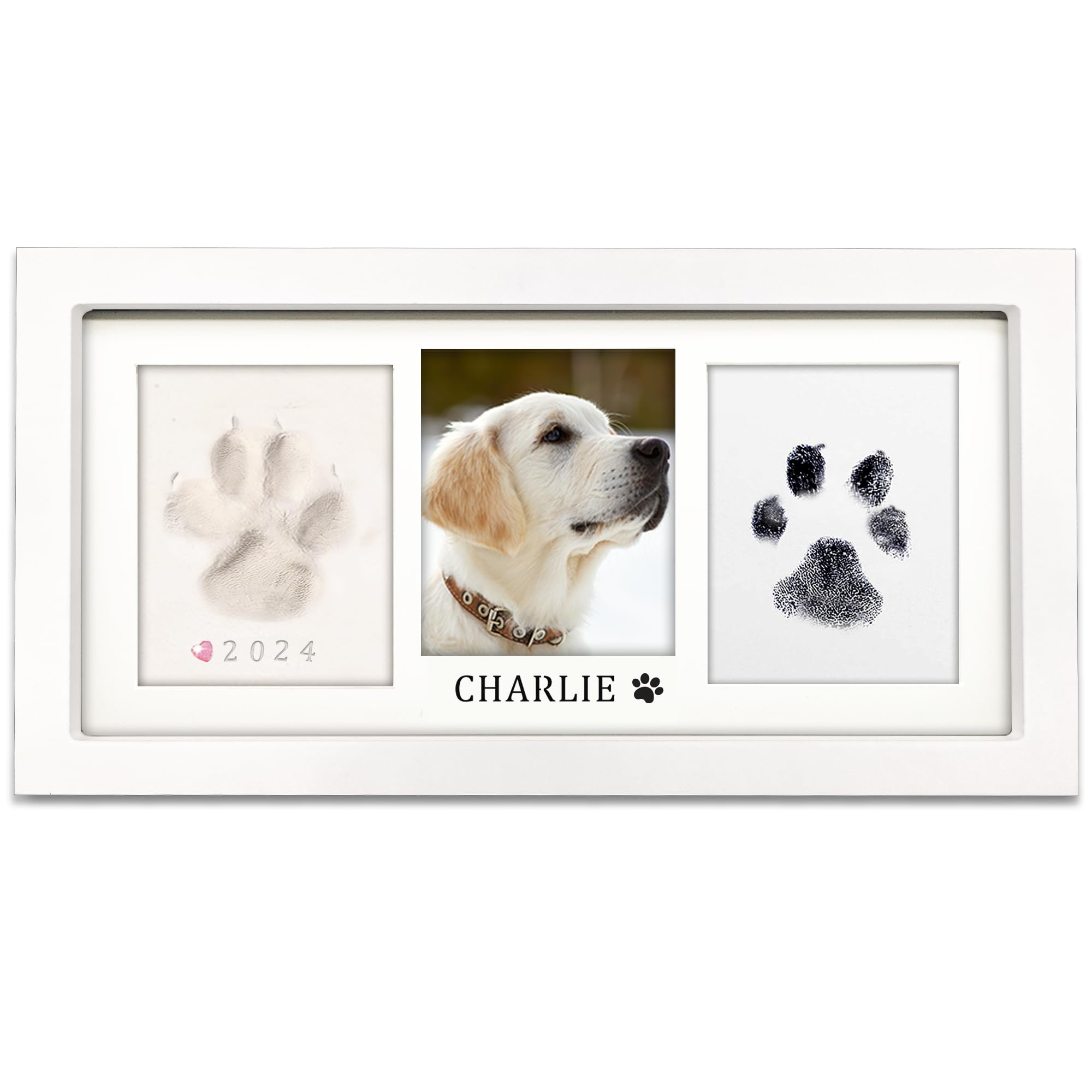 MYPAWLETS cadre blanc face montrant un souvenir de patte net