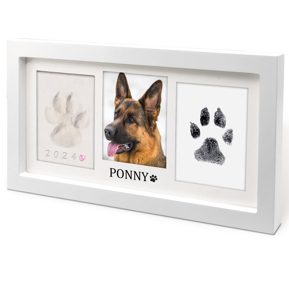 MYPAWLETS cadre XL blanc face affichant souvenir de patte, belle présentation