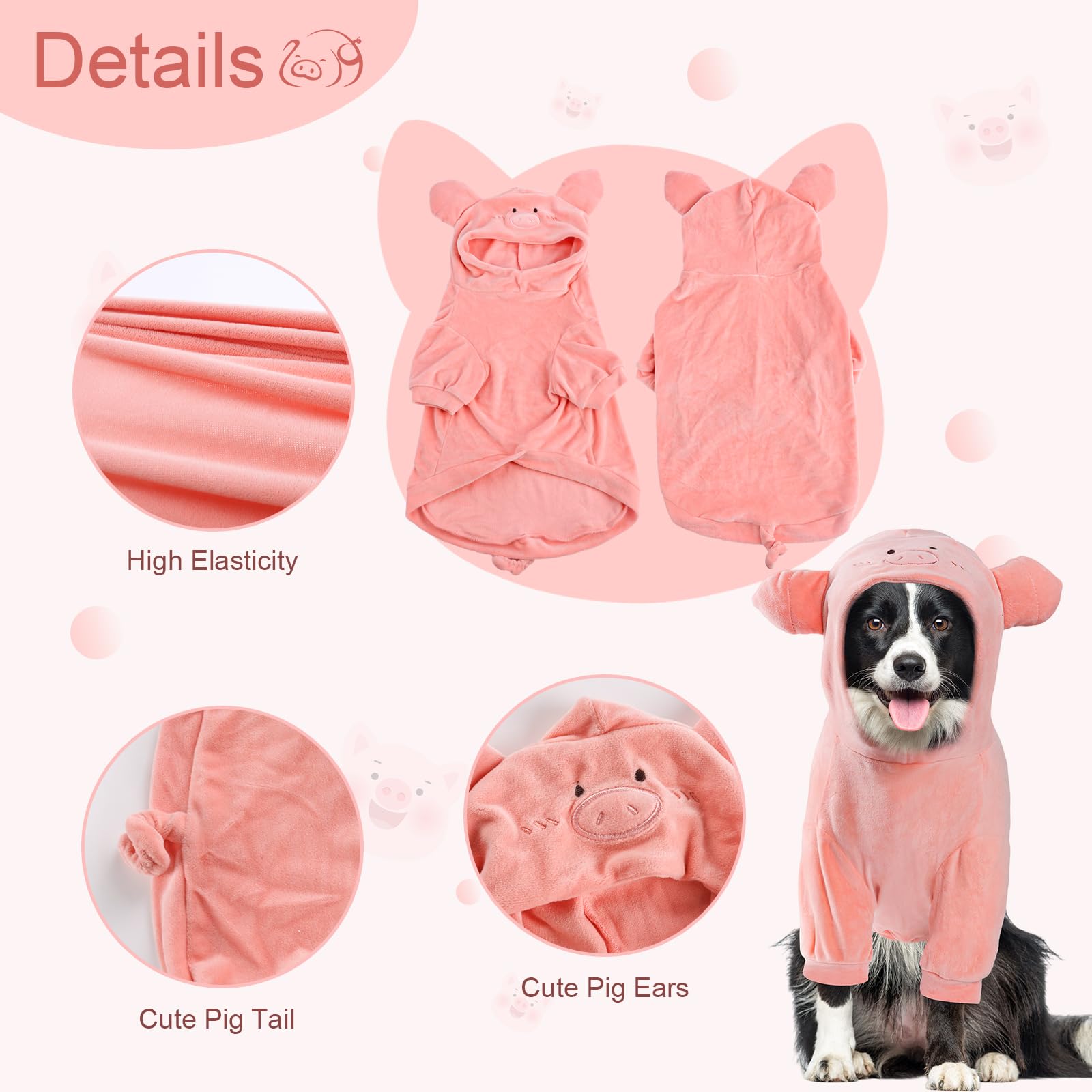 NACOCO pull vue du dos avec la petite queue cochon pour un look amusant