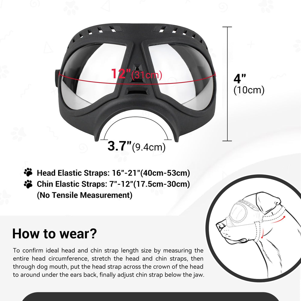 NAMSAN lunettes portées par chien large museau pour protection en extérieur