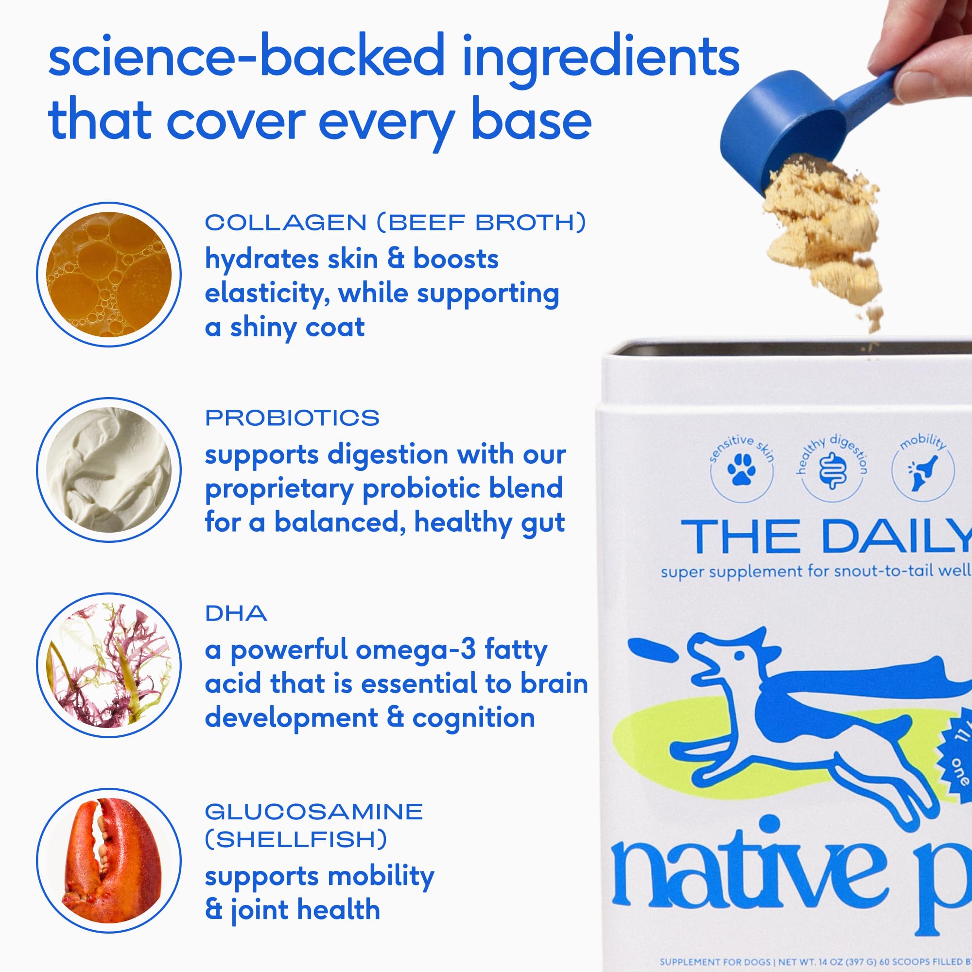 Native Pet bouteille d'huile avec saumon sauvage pour pureté et origine