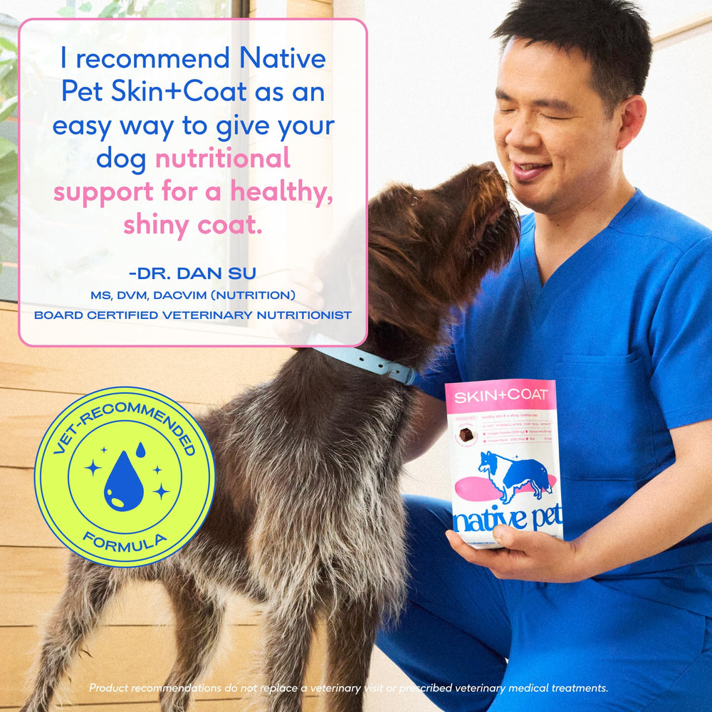 Native Pet mains prenant chews dans un bocal, bénéfice conservation pratique