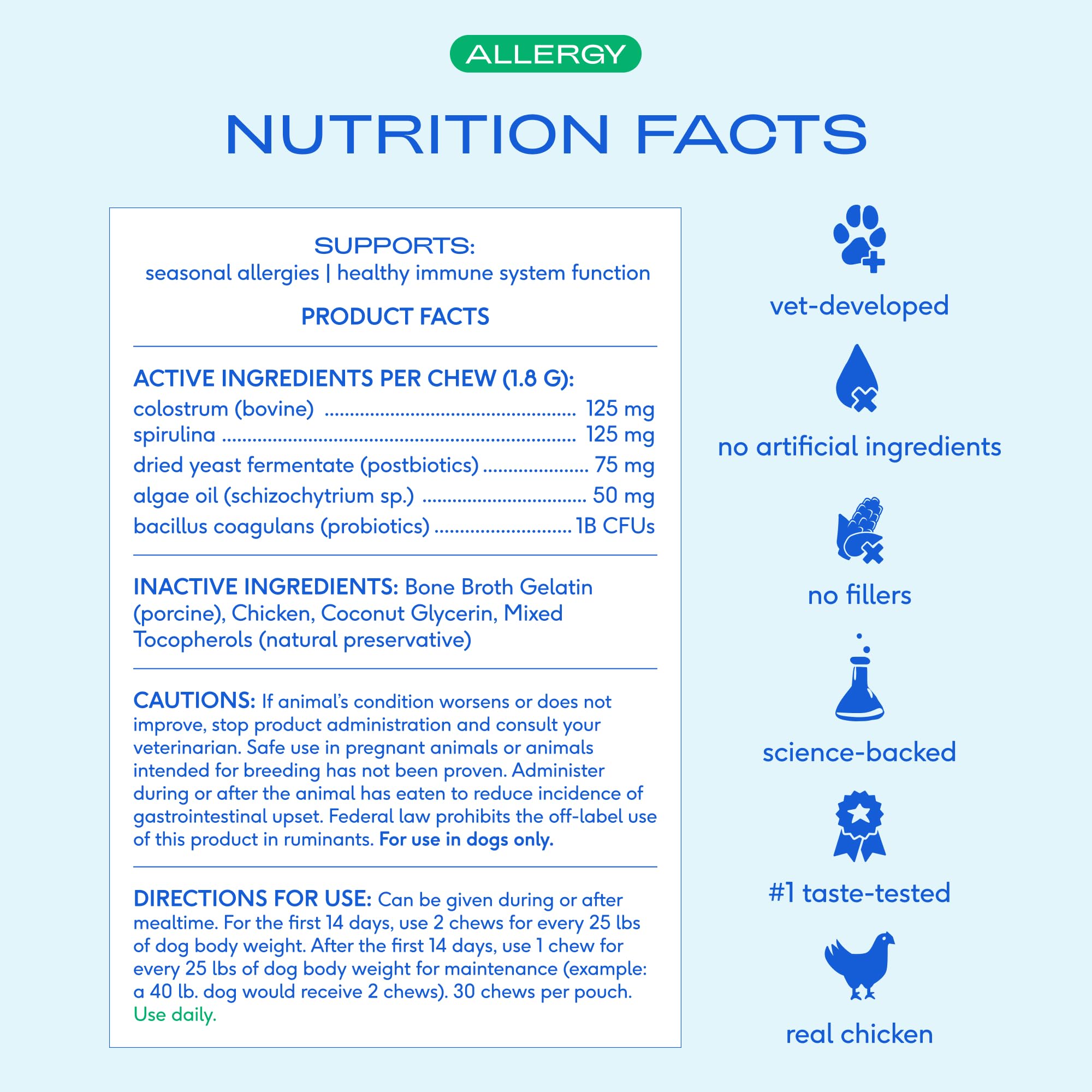 Native Pet étiquette nutritionnelle détaillée indiquant ingrédients clés