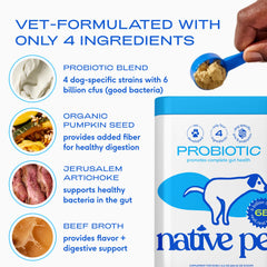 Native Pet poudre mélangée aux croquettes pour une digestion apaisée