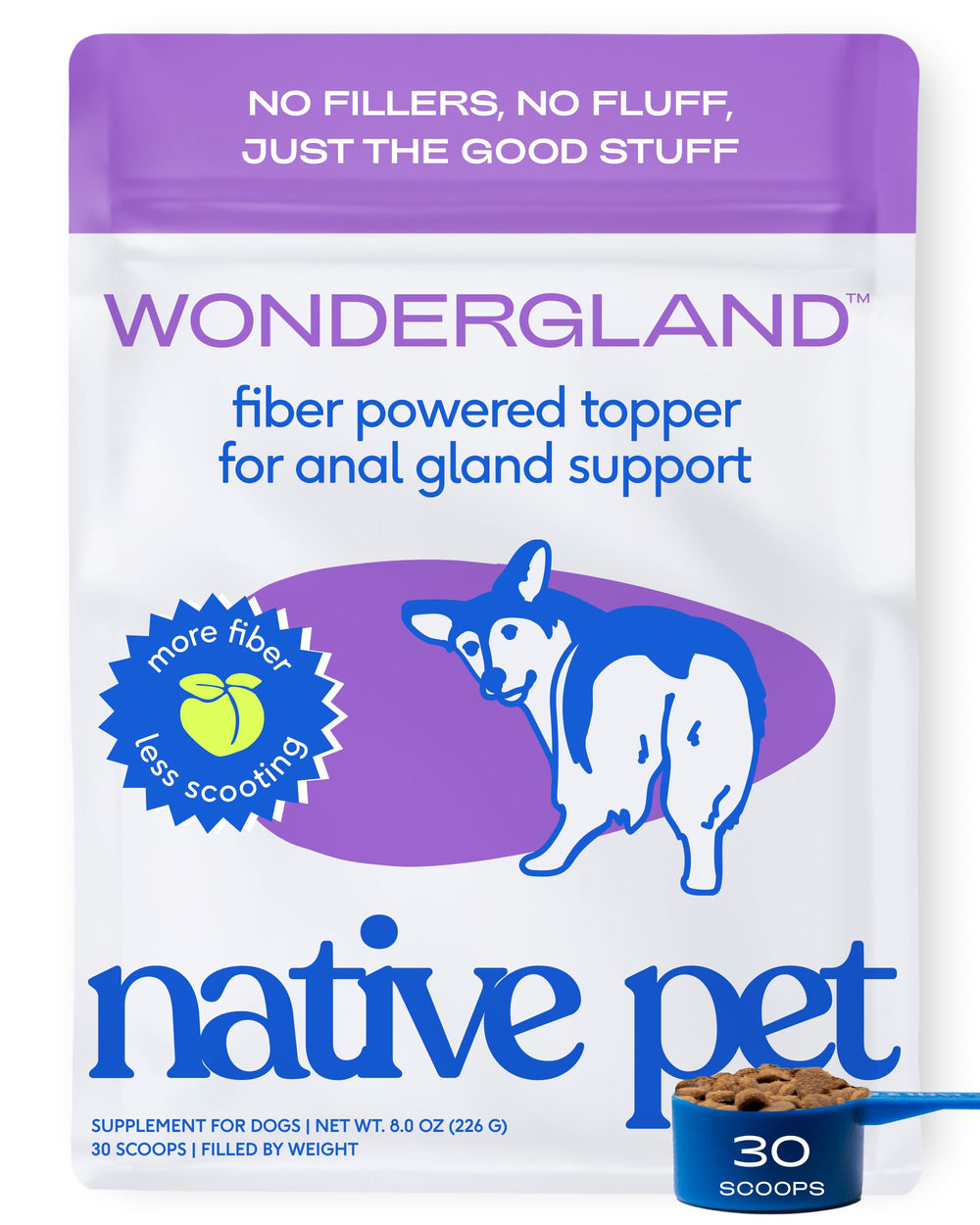 Native Pet emballage WonderGland montrant format et usage facile