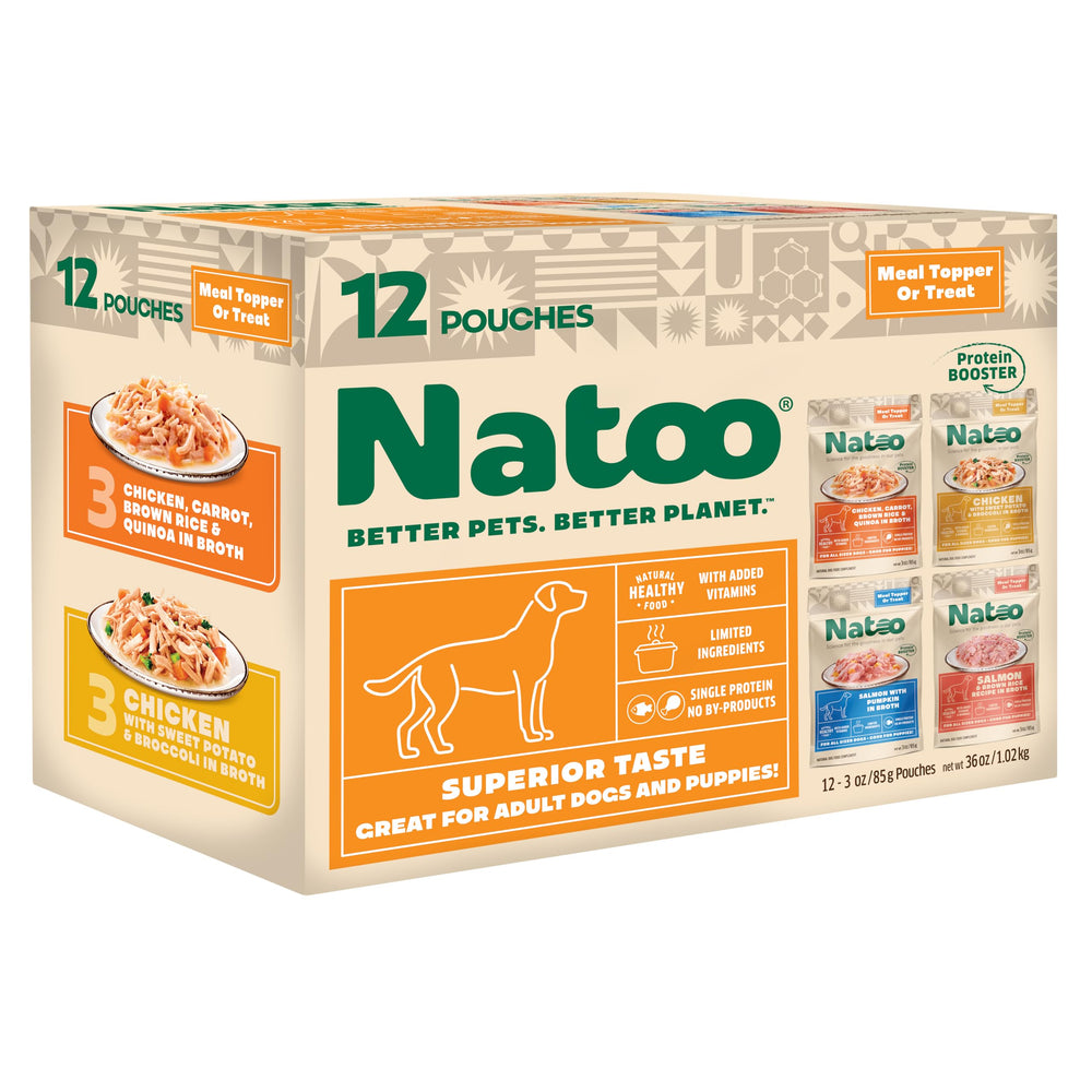 NATOO présentation avant du pack variétés montrant l’emballage appétissant