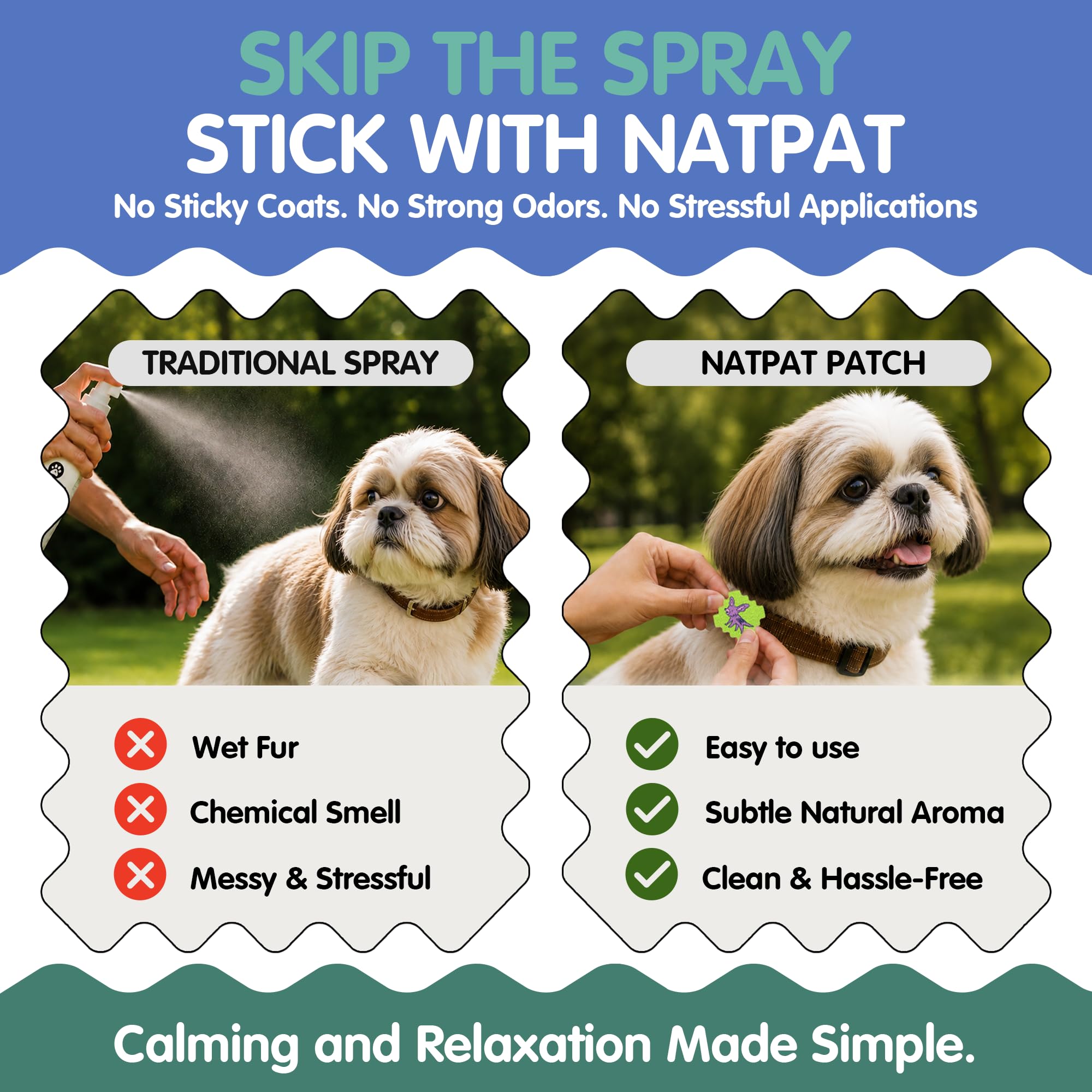 The Natural Patch Co. application sur encolure montrant pose simple et sûre