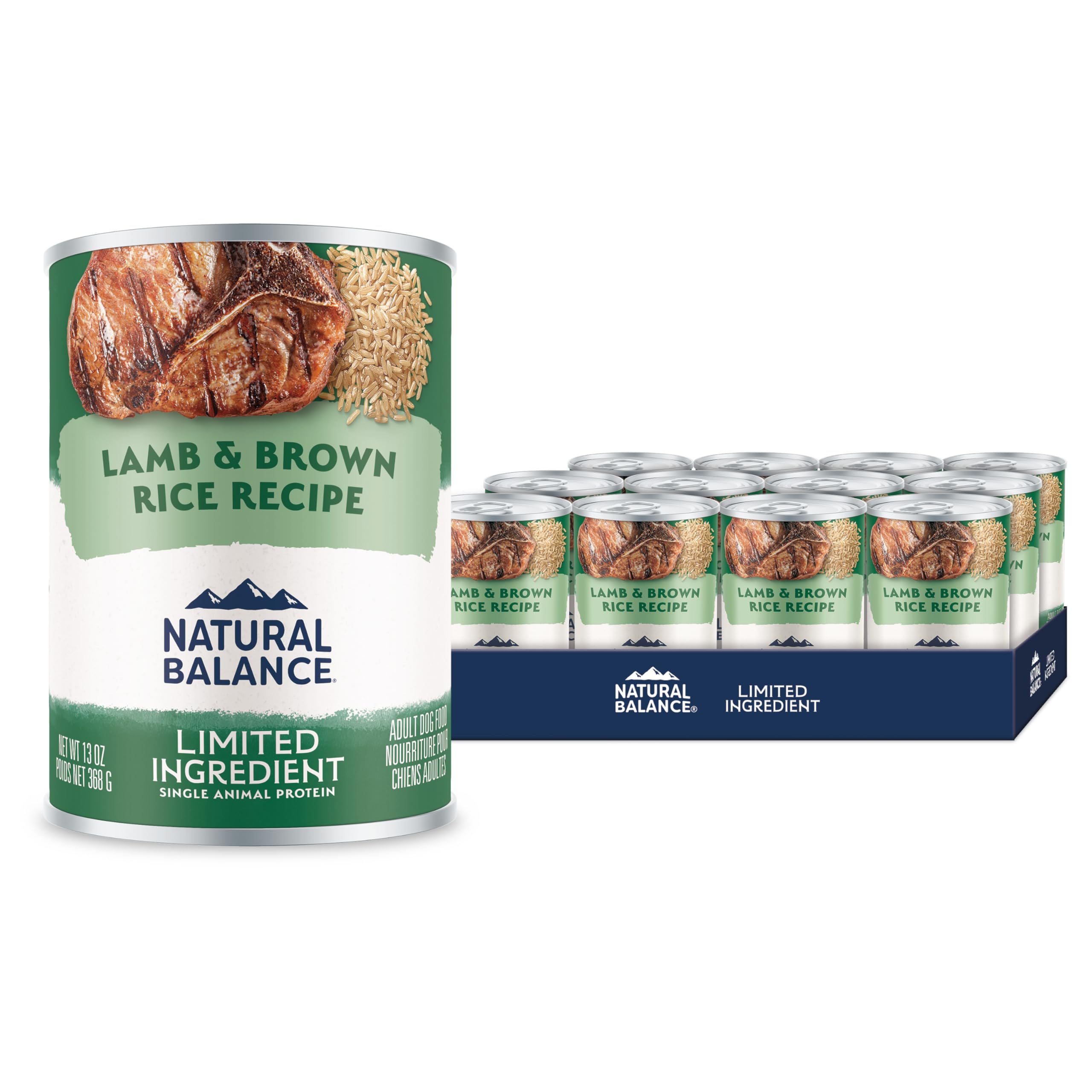 Natural Balance boîte face avant montrant l'étiquette claire et l'avantage nutritionnel