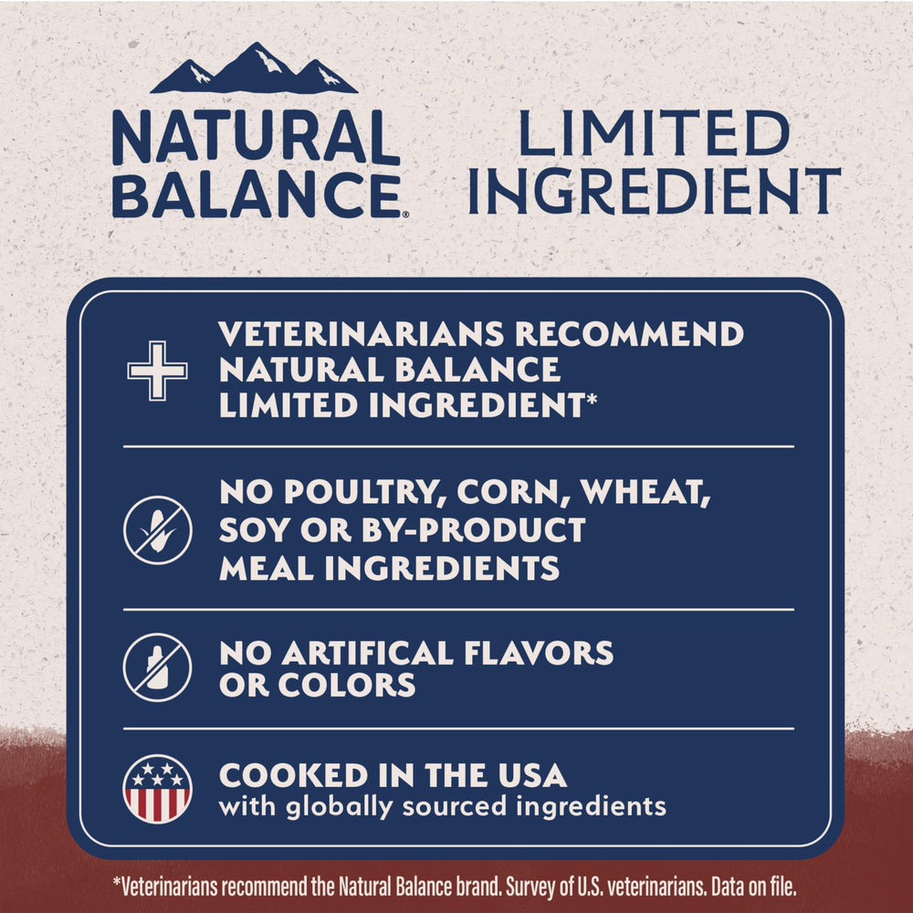 Natural Balance croquettes dans un bol soulignant une portion quotidienne équilibrée