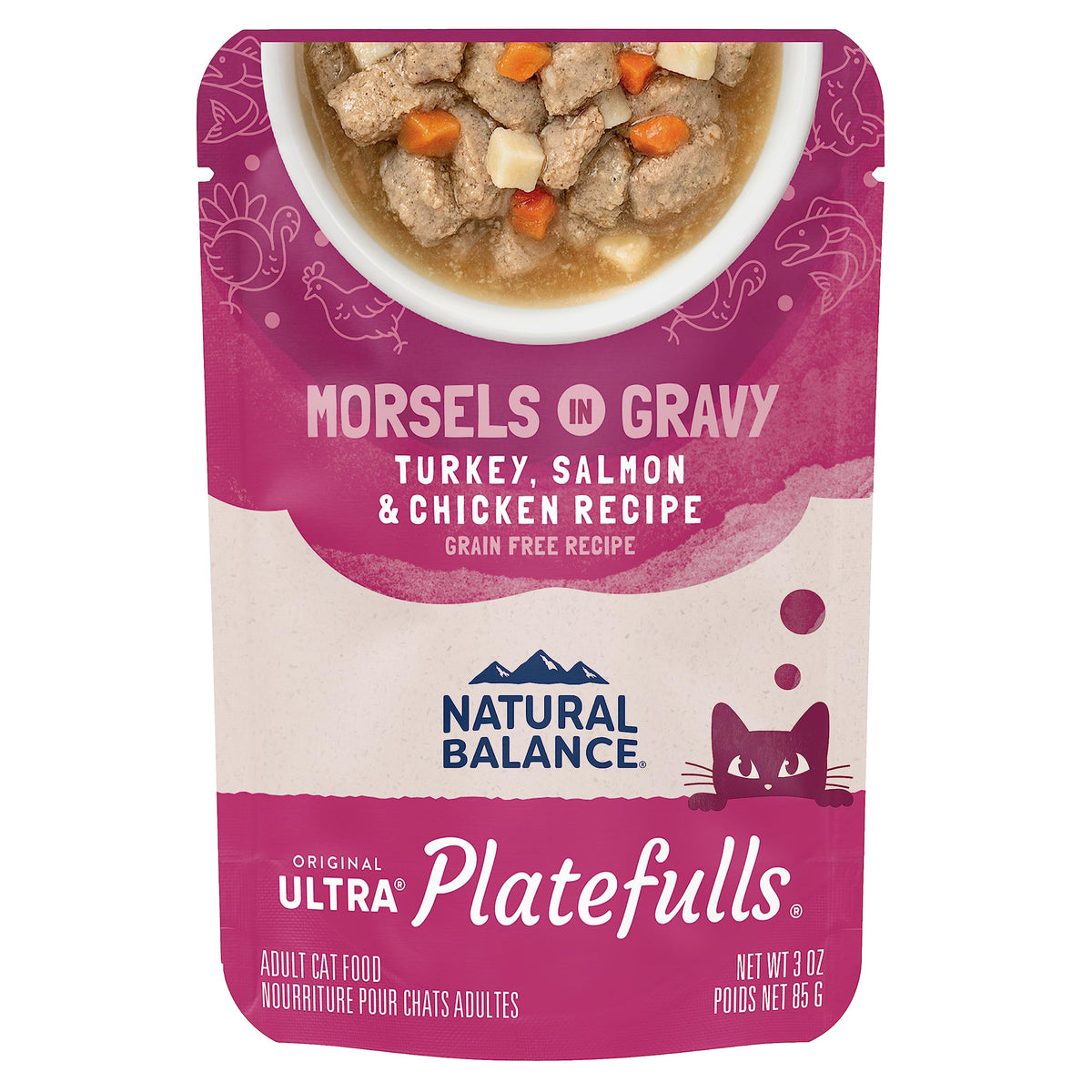 Natural Balance emballage avant Platefulls montrant la formule en sauce