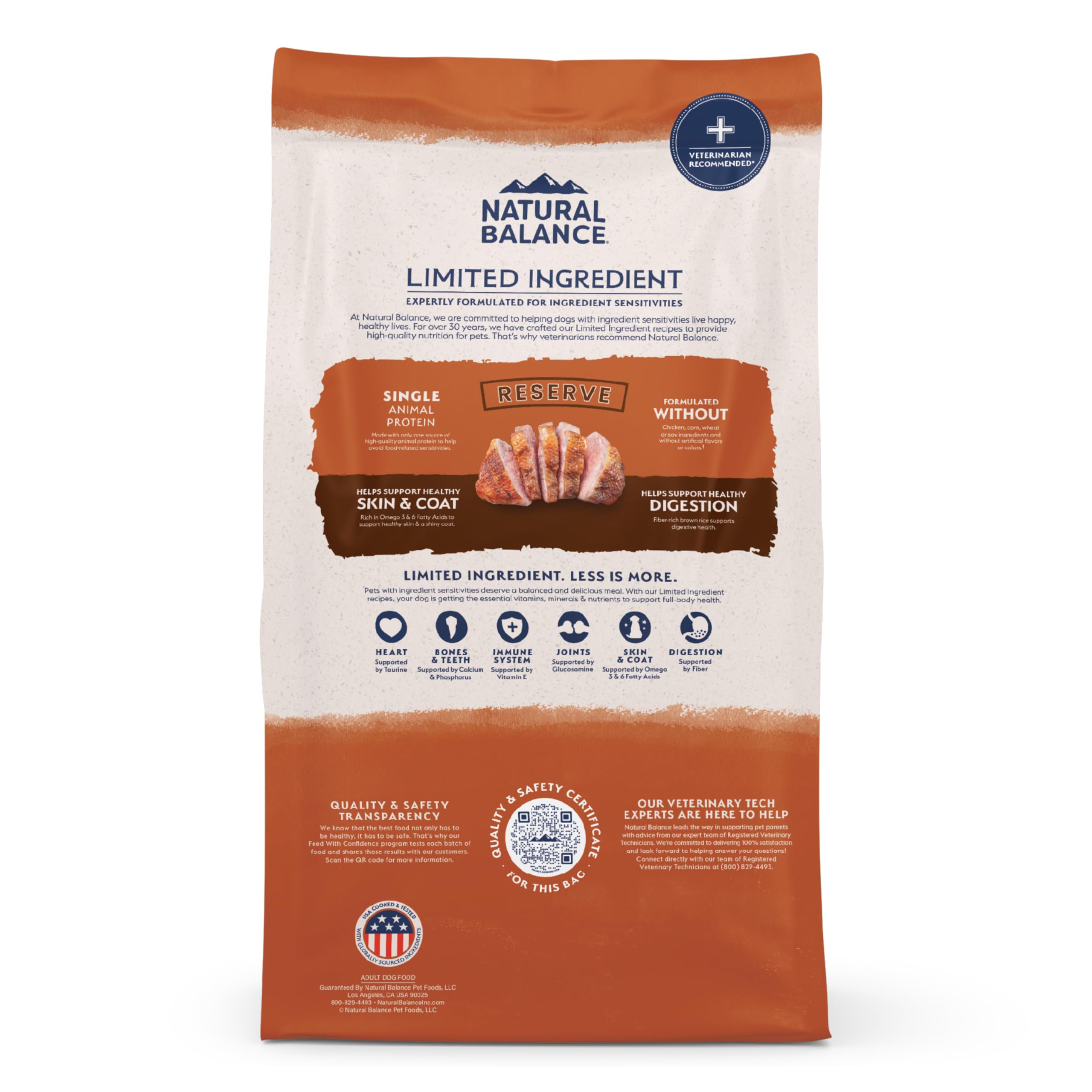 Natural Balance emballage côté résumé nutritionnel pour choix informé
