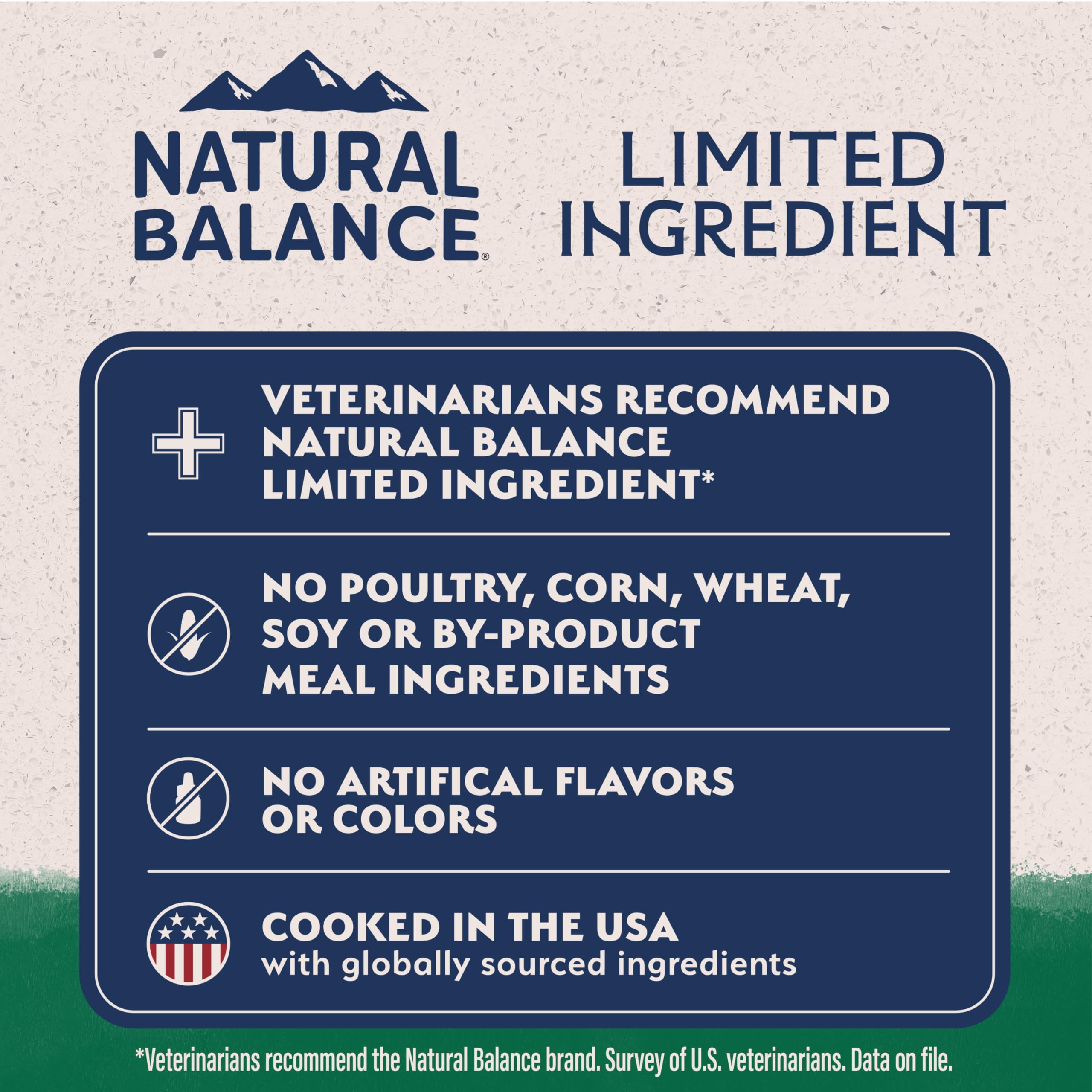 Natural Balance étiquette nutritionnelle détaillée montrant transparence ingrédients