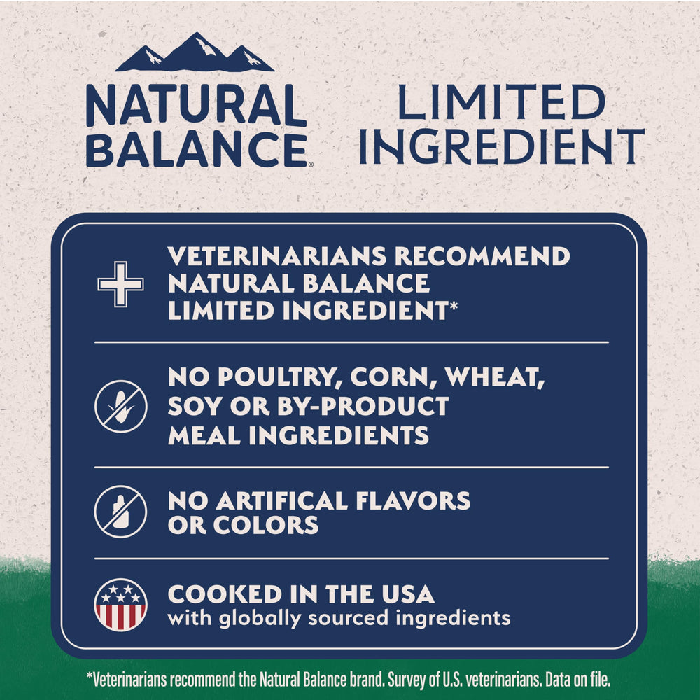 Natural Balance étiquette nutritionnelle détaillée montrant transparence ingrédients