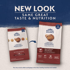 Natural Balance granules en gros plan illustrant la texture facilement mâchable