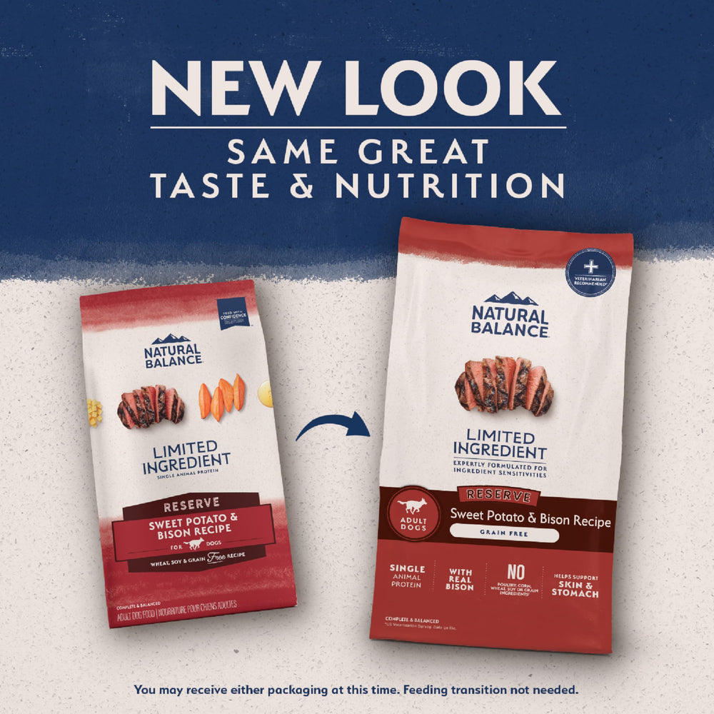 Natural Balance gros plan sur la taille des croquettes pour meilleure appétence et digestion