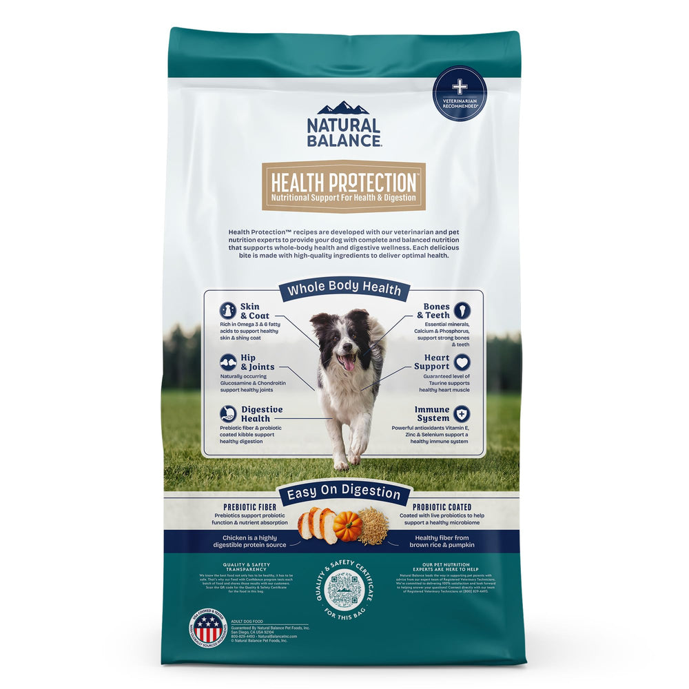 Natural Balance gros plan croquette montrant la texture et digestion facile