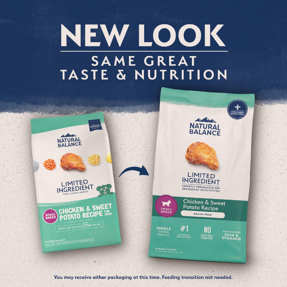 Natural Balance gros plan sur croquettes montrant texture et appétence
