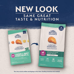 Natural Balance gros plan sur croquettes montrant texture et appétence