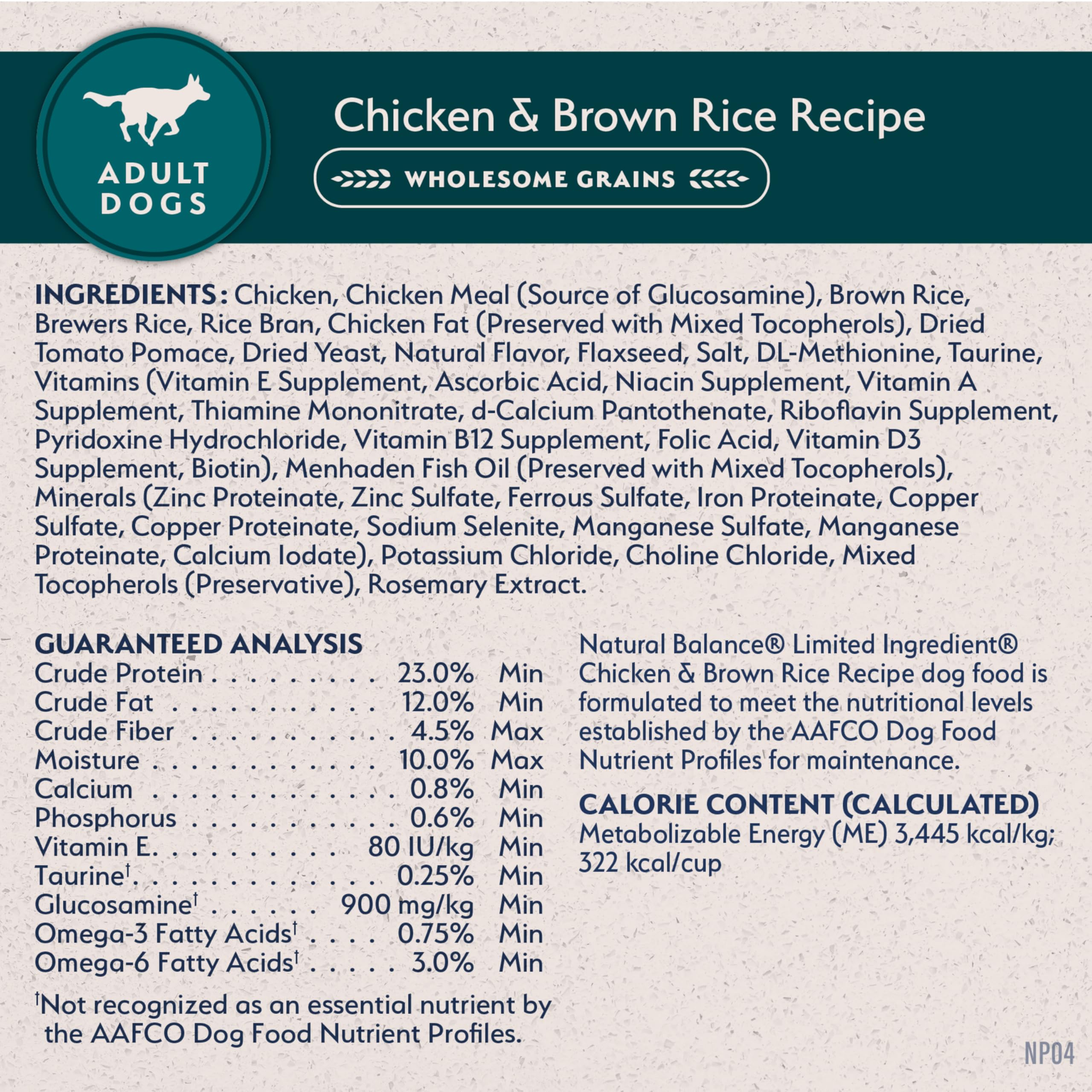 Natural Balance morceau de poulet ingrédient principal mettant en avant source protéique pure