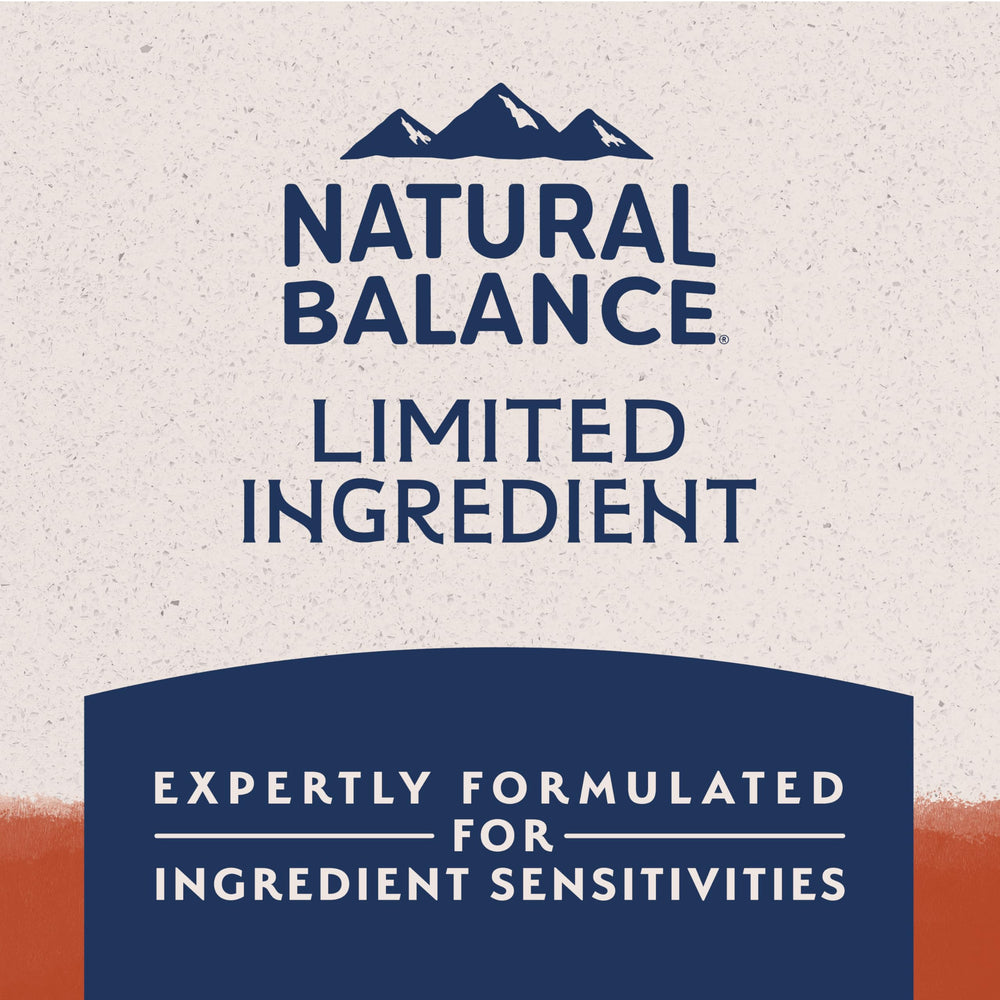Natural Balance sac ouvert montrant croquettes fraîcheur et conservation bénéfice pratique