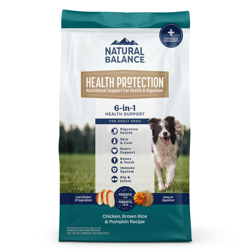 Natural Balance paquet devant montrant la recette poulet bénéfice nutrition complète