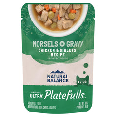 Natural Balance emballage avant montrant les morceaux en sauce et l'attrait