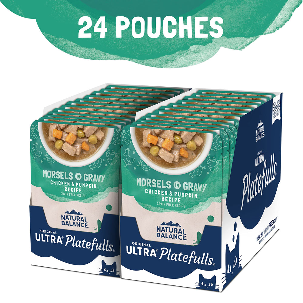 Natural Balance pochette ouverte montrant gravy appétissant et texture
