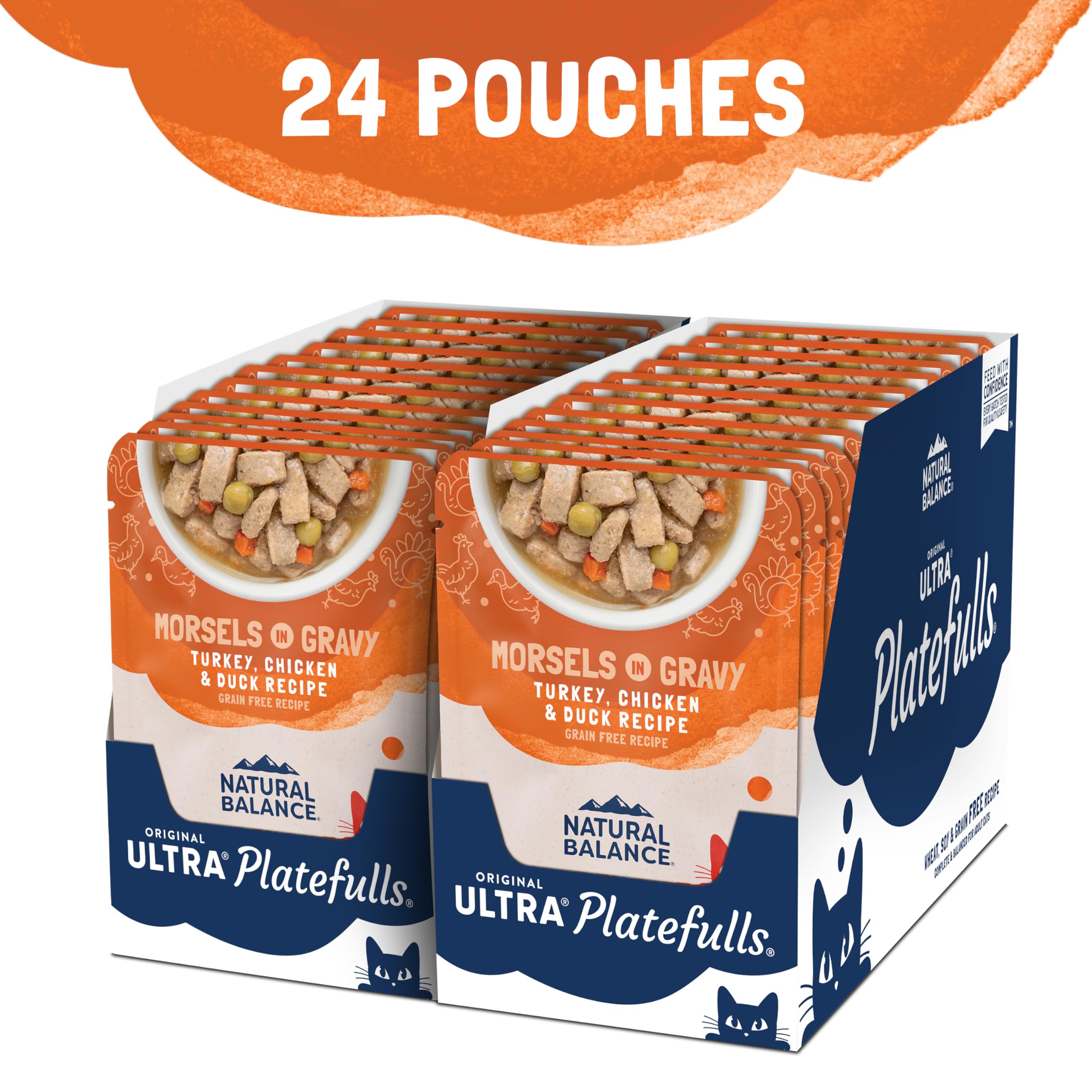 Natural Balance sachet ouvert montrant portions pratiques et prêt à servir