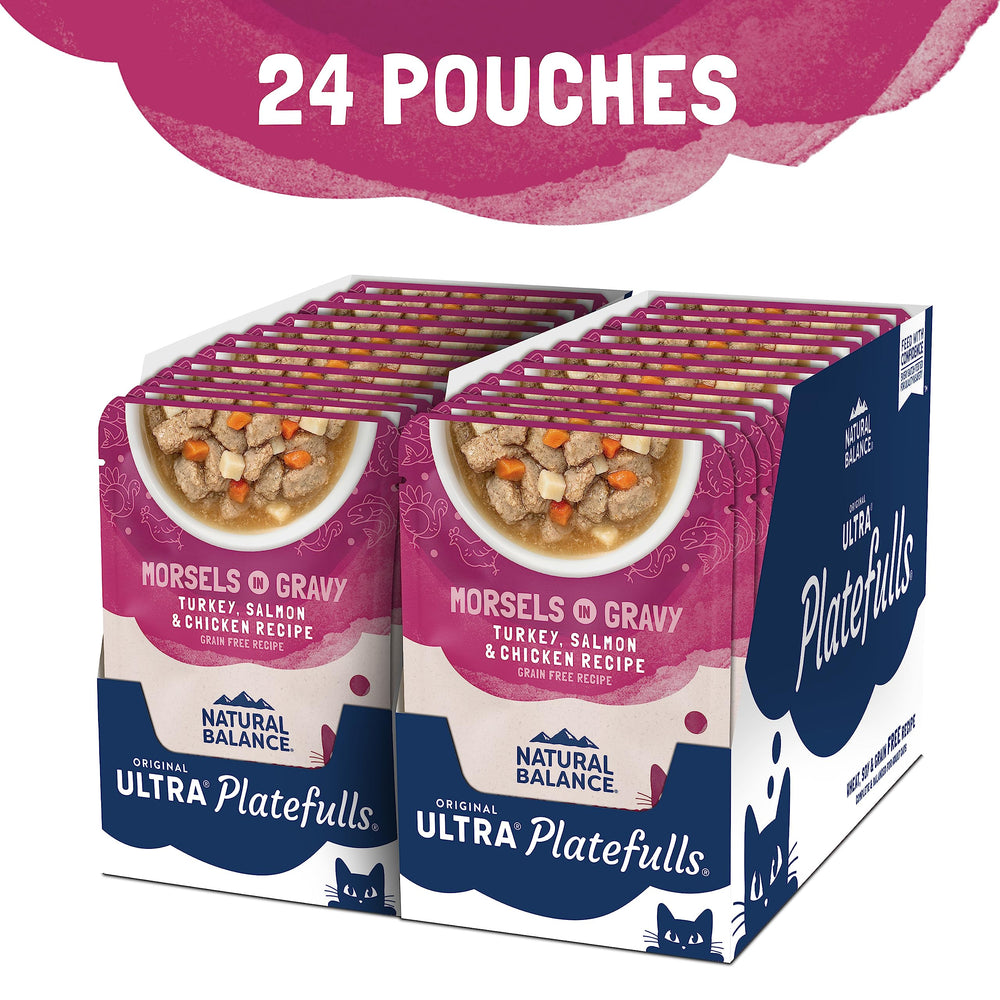 Natural Balance poche 3 oz ouverte prête à servir et pratique