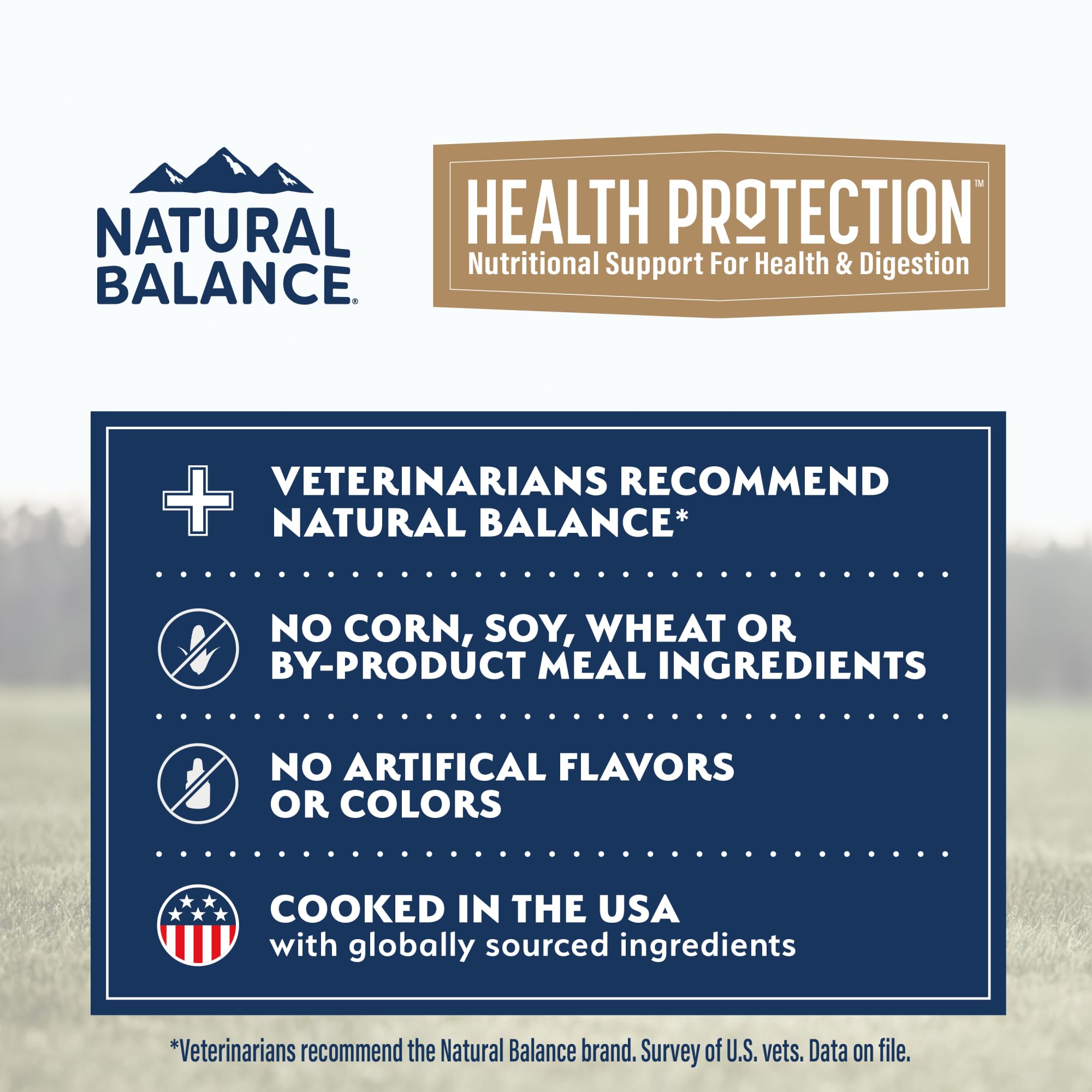 Natural Balance poulet et légumes frais montrés ensemble bénéfice ingrédients naturels