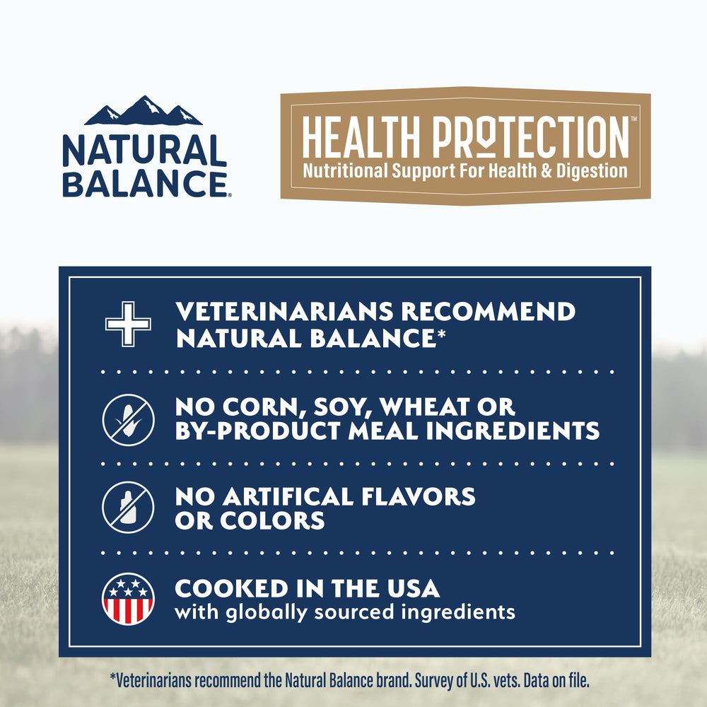 Natural Balance poulet et légumes frais montrés ensemble bénéfice ingrédients naturels