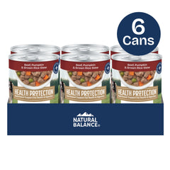 Natural Balance gros plan sur morceaux de bœuf et légumes, appétence améliorée