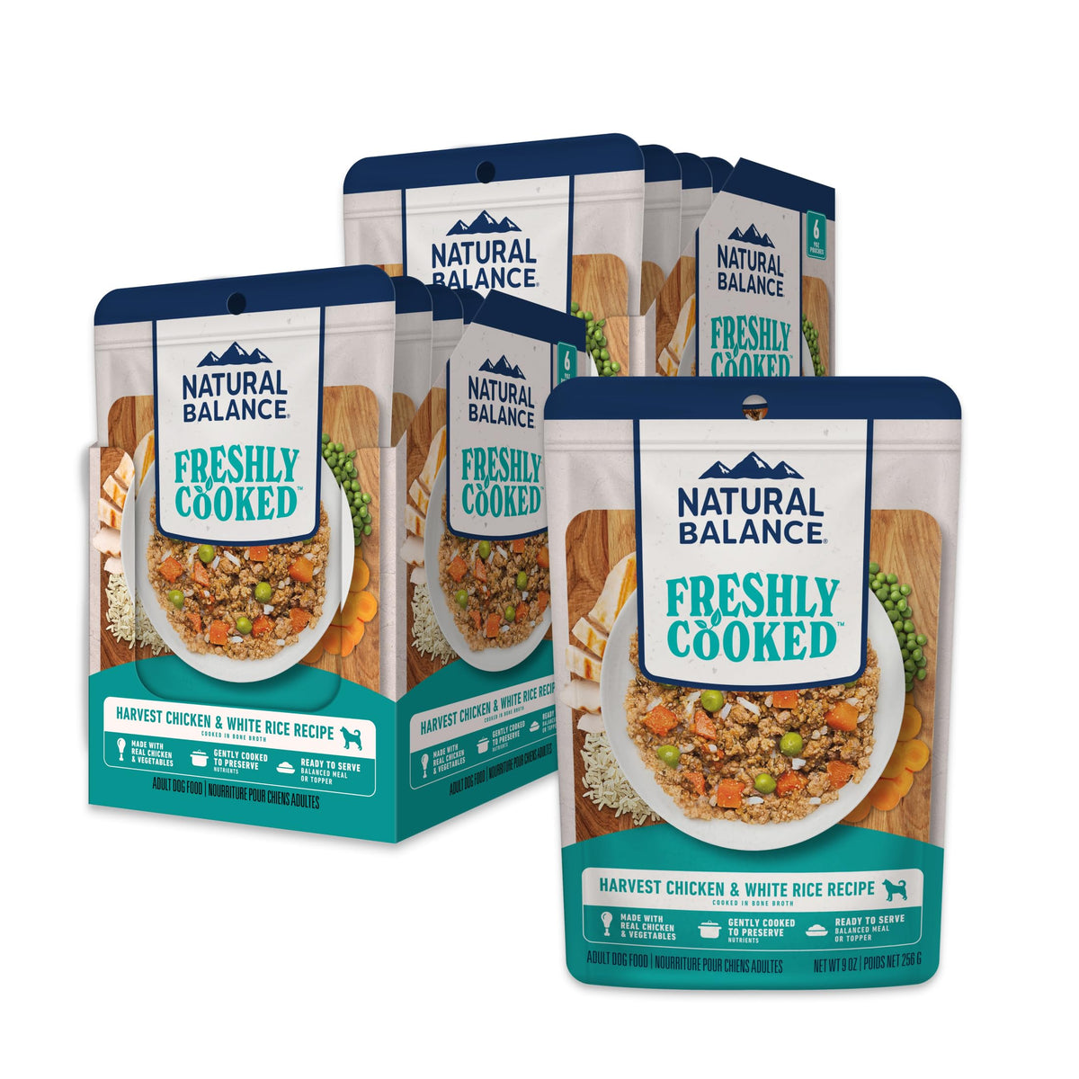 natural balance sachet avant présentant la poche pratique et l’emballage clair