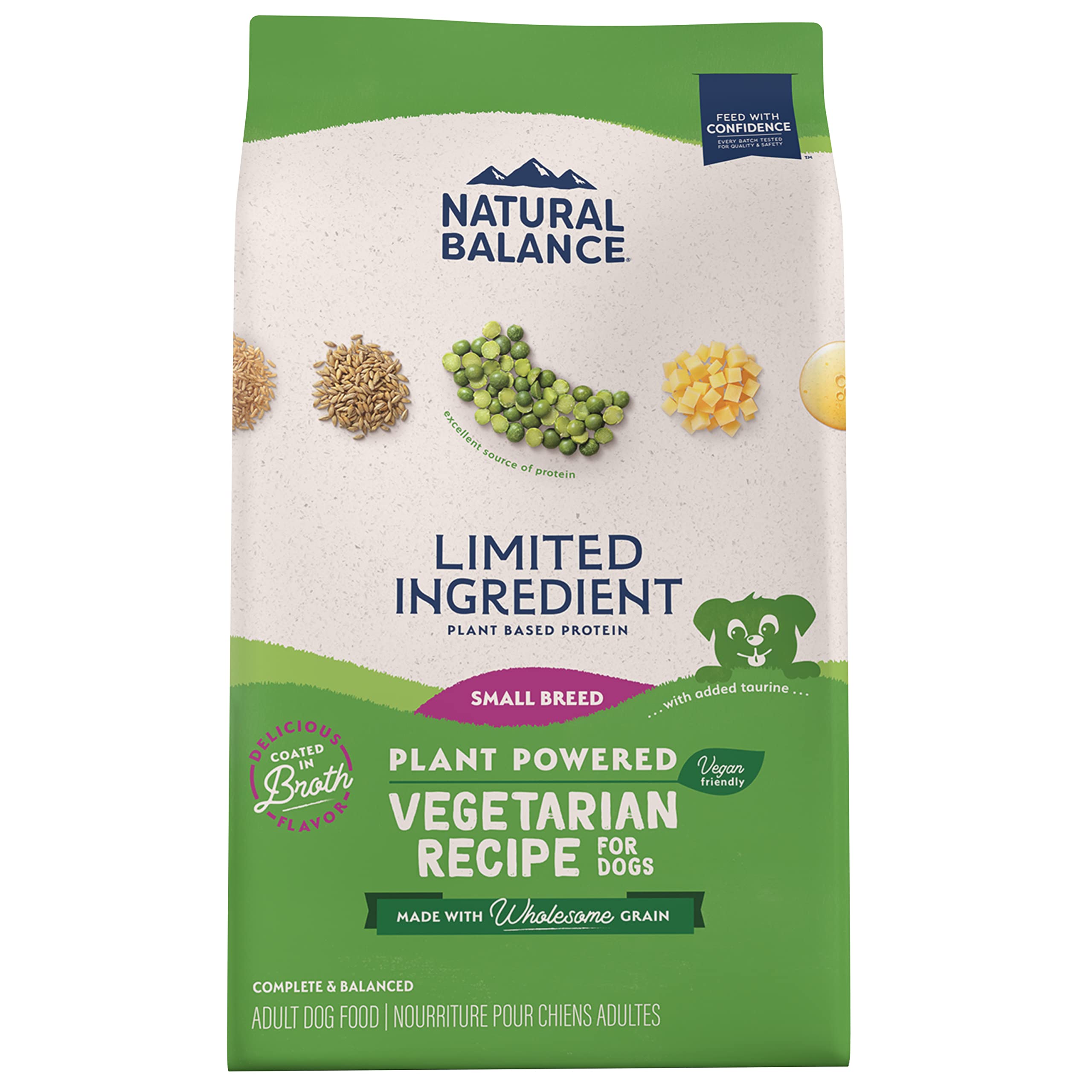Natural Balance sachet face avant montrant le format 12 lb et bénéfice nutritionnel