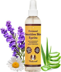 Natural Dog Company spray utilisé sur chien à l'extérieur pour fraîcheur instantanée