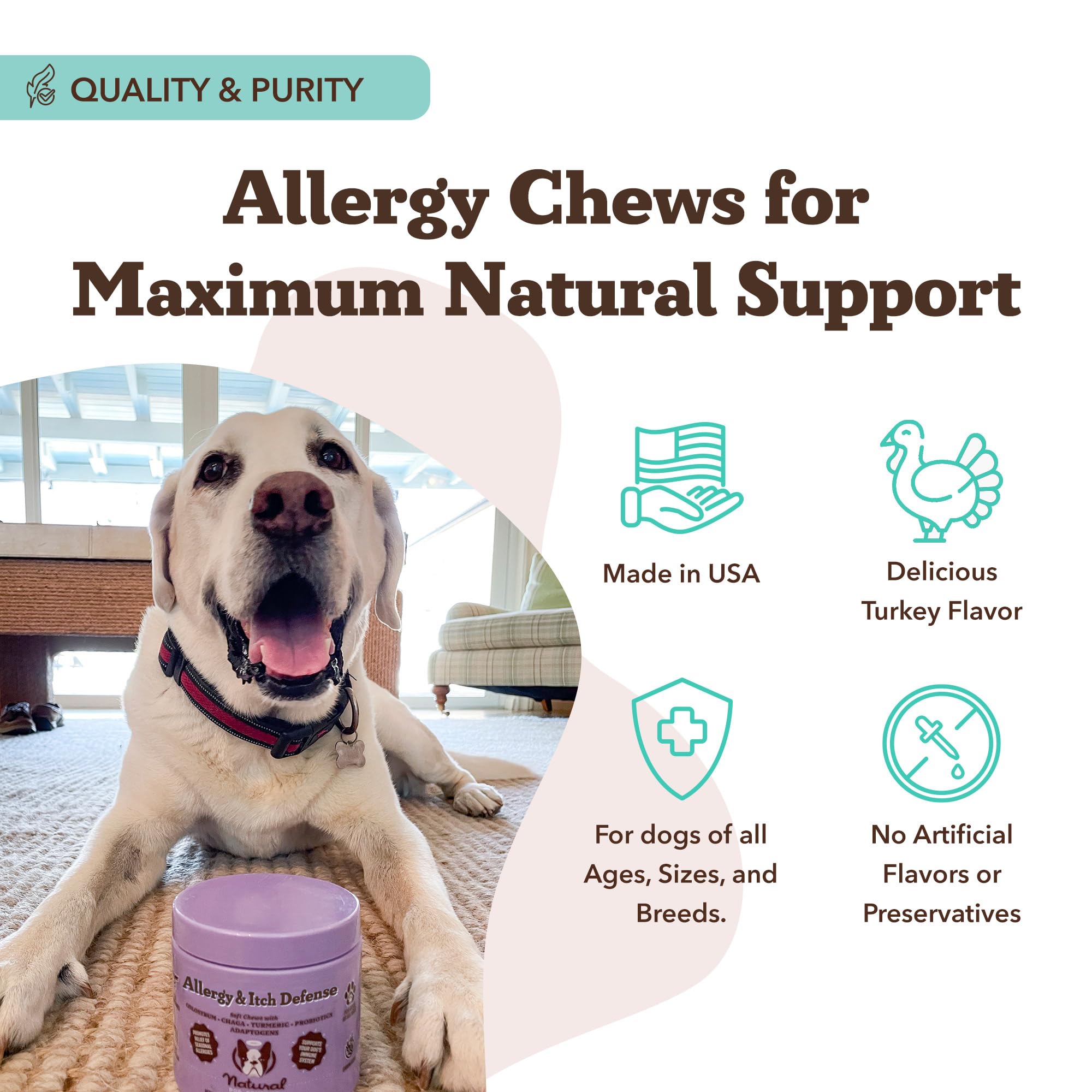 Natural Dog Company comparaison de taille des comprimés pour dosage simple