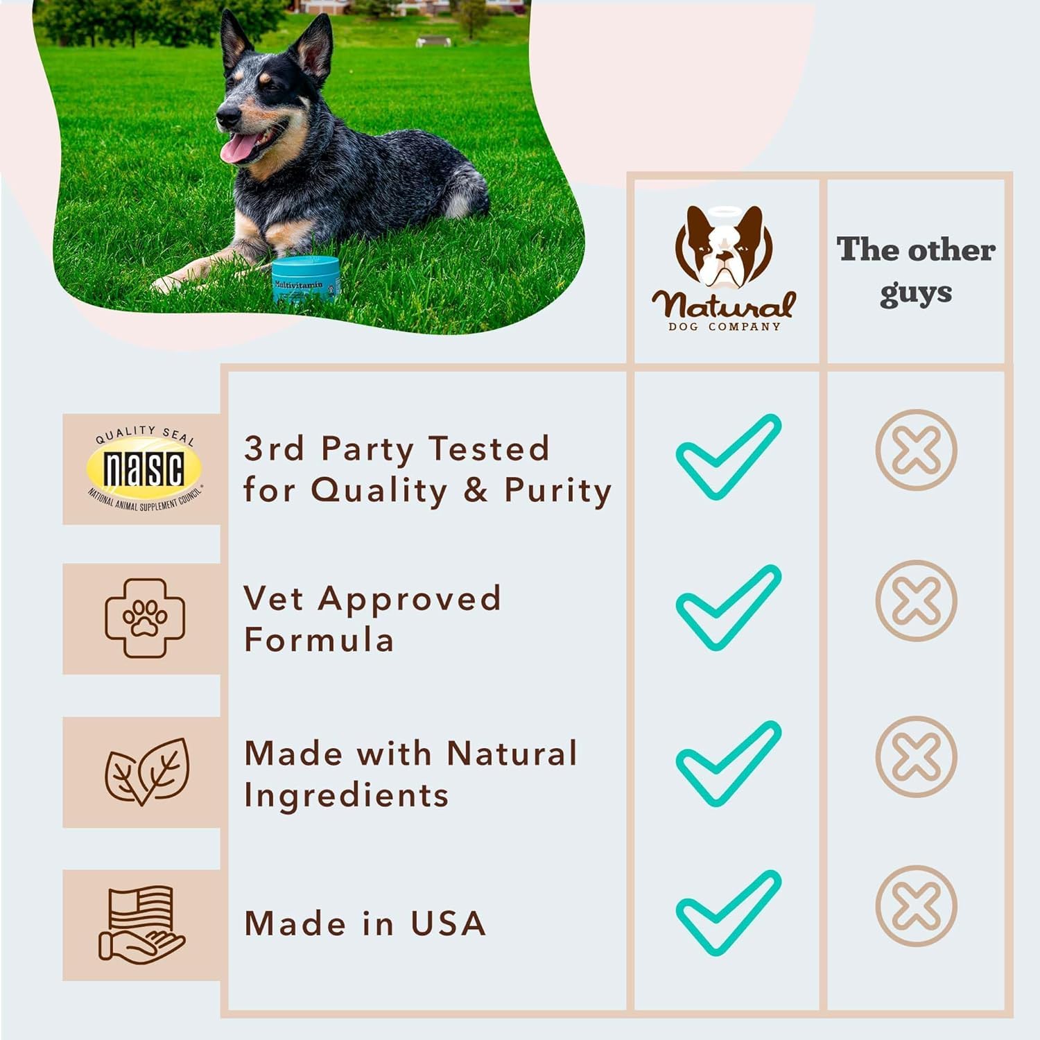 Natural Dog Company emballage recyclable illustrant engagement écologique