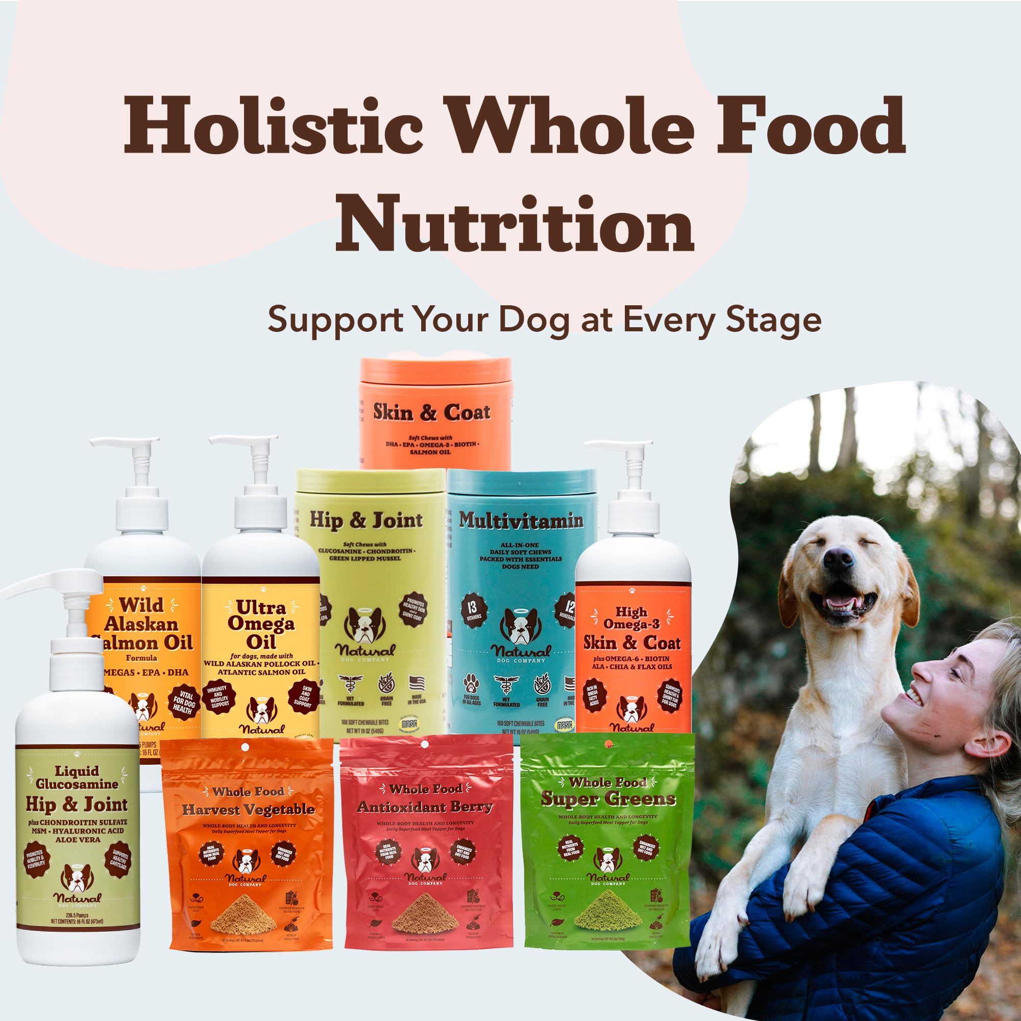 Natural Dog Company flacon avec accessoires de soin facilitant routine
