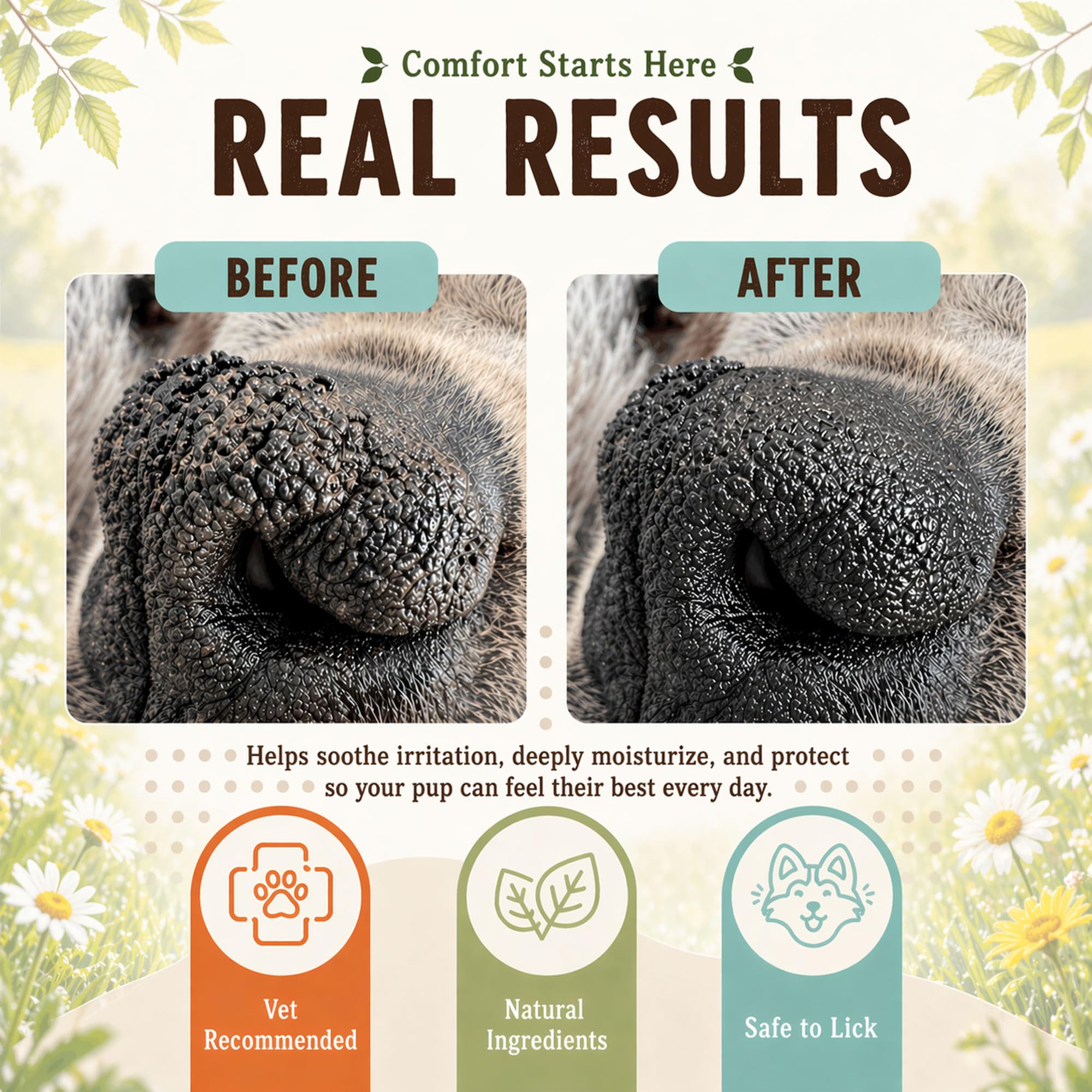 Natural Dog Company texture du baume gros plan rassurant pour hydratation