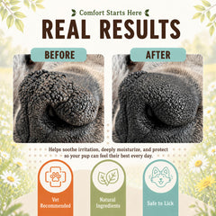 Natural Dog Company texture du baume gros plan rassurant pour hydratation