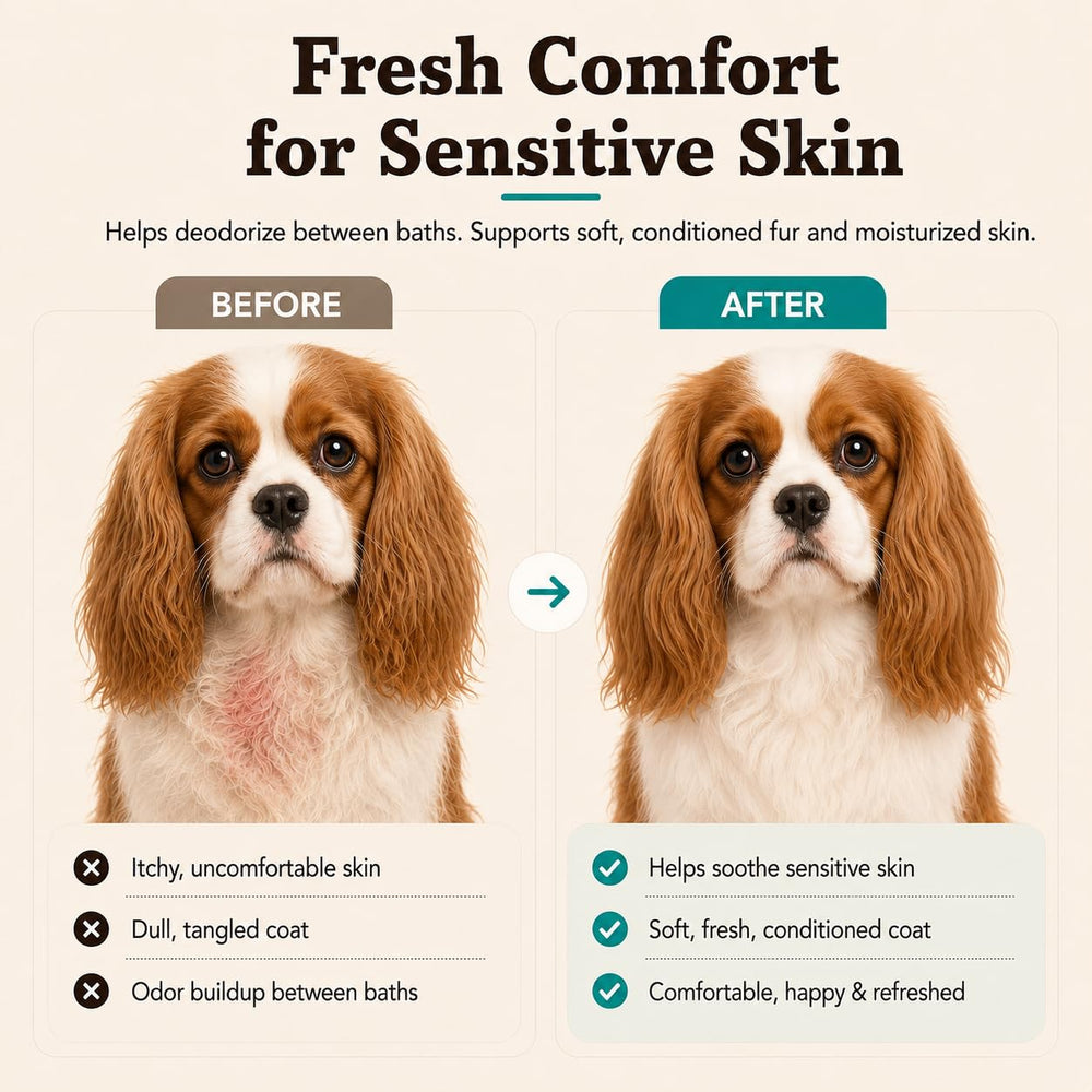 Natural Dog Company texture légère du spray illustrant absorption rapide