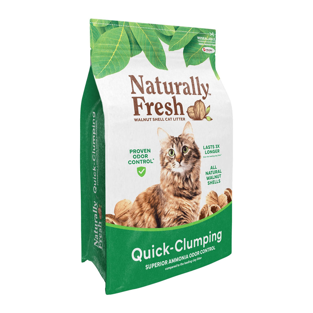 Naturally Fresh mise en scène avec chat content, bénéfice confort et durabilité