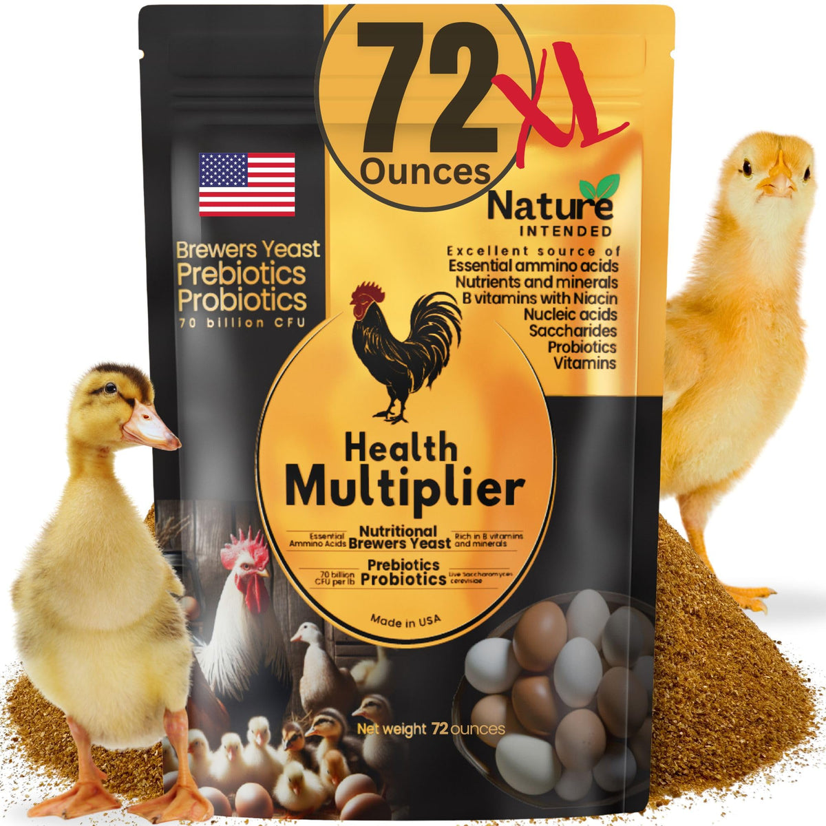 Nature INTENDED sac 72 oz face avant montrant emballage refermable et conservation