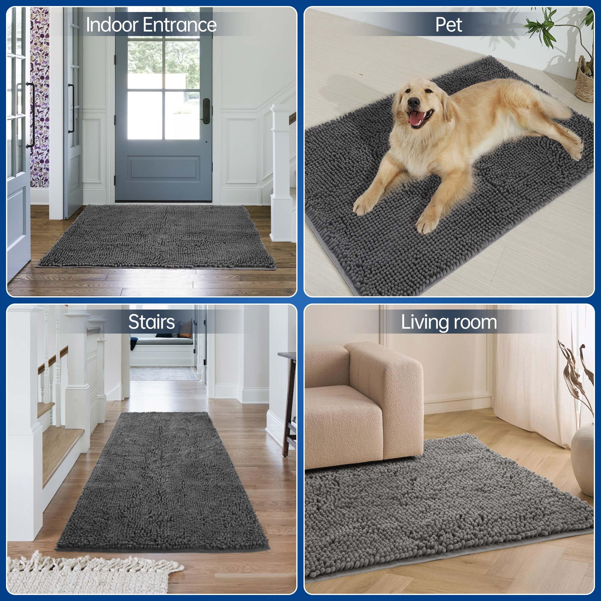 Naturei tapis plié prêt au lavage et résistant après nettoyage