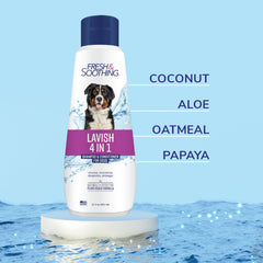 Naturel Promise chien pendant le bain, facilité de rinçage et confort
