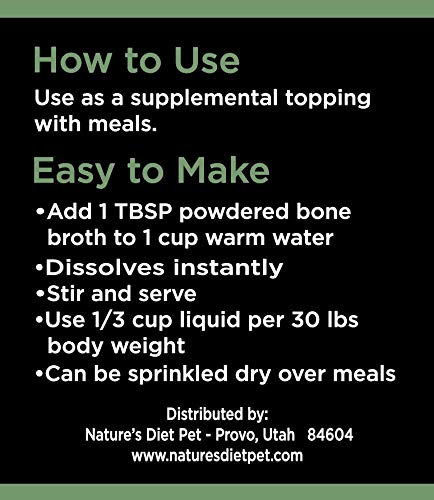 Nature's Diet bol de bouillon préparé aidant à hydrater la nourriture