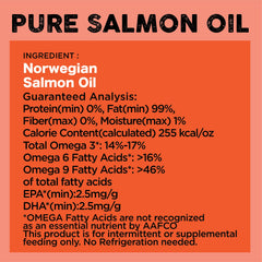 Nature's Diet huile de saumon couleur orange naturelle riche en oméga