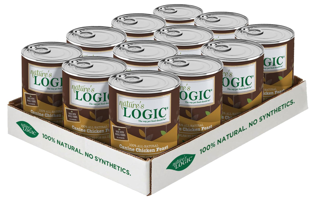 NATURE'S LOGIC devant de boîte au poulet montrant l'emballage et la qualité