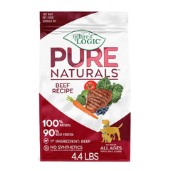 NATURE'S LOGIC emballage face montrant la recette bœuf et bénéfice naturel